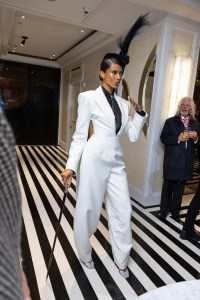 Imaan Hammam at The Mark Hotel before the 2025 Met Gala: "Superfine: Tailoring Black Style" held at the Metropolitan Museum of Art on May 5, 2025 in New York, New York.