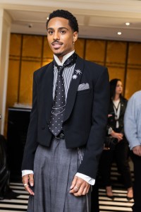 Keith Powers at The Mark Hotel before the 2025 Met Gala: "Superfine: Tailoring Black Style" held at the Metropolitan Museum of Art on May 5, 2025 in New York, New York.
