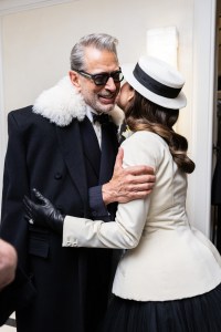 Jeff Goldblum, Monica Barbaro at The Mark Hotel before the 2025 Met Gala: "Superfine: Tailoring Black Style" held at the Metropolitan Museum of Art on May 5, 2025 in New York, New York.