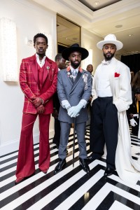 Damson Idris, Caleb McLaughlin, LaKeith Stanfield at The Mark Hotel before the 2025 Met Gala: "Superfine: Tailoring Black Style" held at the Metropolitan Museum of Art on May 5, 2025 in New York, New York.