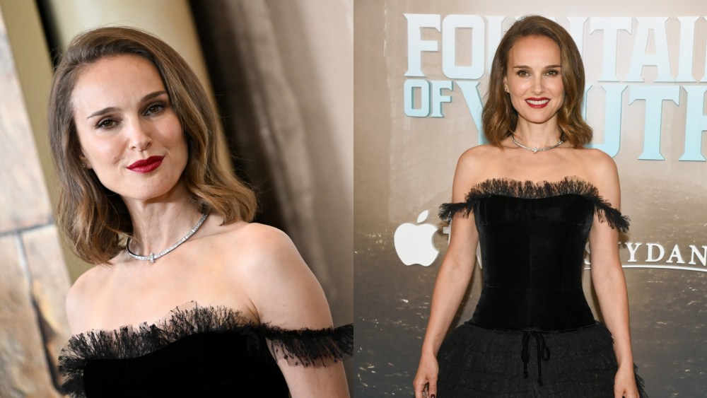 Natalie Portman at Apple's "Fountain of Youth" world premiere held at the American Museum of Natural History on May 19, 2025 in New York, New York.