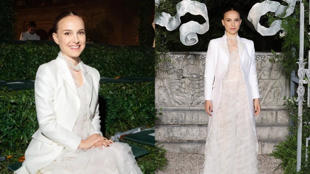 ROME, ITALY - MAY 27: Natalie Portman attends the Dior cruise 2026 at Villa Albani-Torlonia on May 27, 2025 in Rome, Italy.