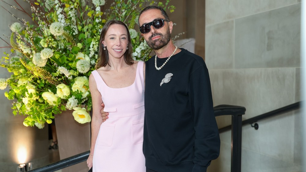 SEATTLE, WASHINGTON - MAY 20: Nordstrom VP, Fashion Director Rickie De Sole (L) and fashion designer Giambattist Valli attend the SAMS Spring Into Art with Giambattista Valli event at the Seattle Art Museum on May 20, 2025 in Seattle, Washington. (Photo by Mat Hayward/Getty Images for Nordstrom)
