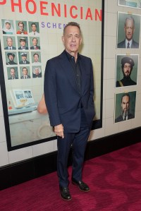 Tom Hanks at Focus Features' "The Phoenician Scheme" New York premiere held at Jazz at Lincoln Center on May 28, 2025 in New York, New York.