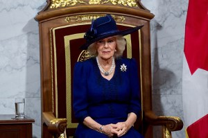 OTTAWA, CANADA - MAY 27: Queen Camilla during the opening the first session of the 45th Parliament of Canada at the Senate of Canada on May 27, 2025 in Ottawa, Canada. (Photo by Victoria Jones - Pool/Getty Images)