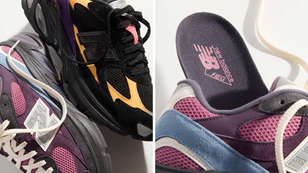 A look at the two colorways of the Ronnie Fieg Kith x New Balance Abzorb