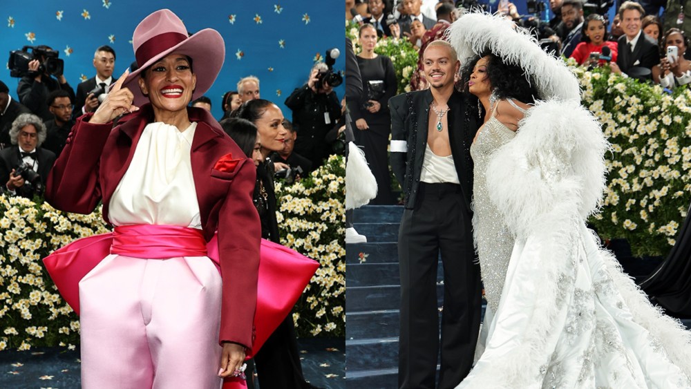 Tracee Ellis Ross, van Ross and Diana Ross attend the 2025 Met Gala Celebrating "Superfine: Tailoring Black Style" at Metropolitan Museum of Art on May 05, 2025 in New York City. (Photo by Savion Washington/Getty Images)