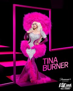 Tina Burner in RuPaul’s Drag Race All Stars Season 10 streaming on Paramount+ 2025. Photo credit: Xavier Guerra/World of Wonder/Paramount+