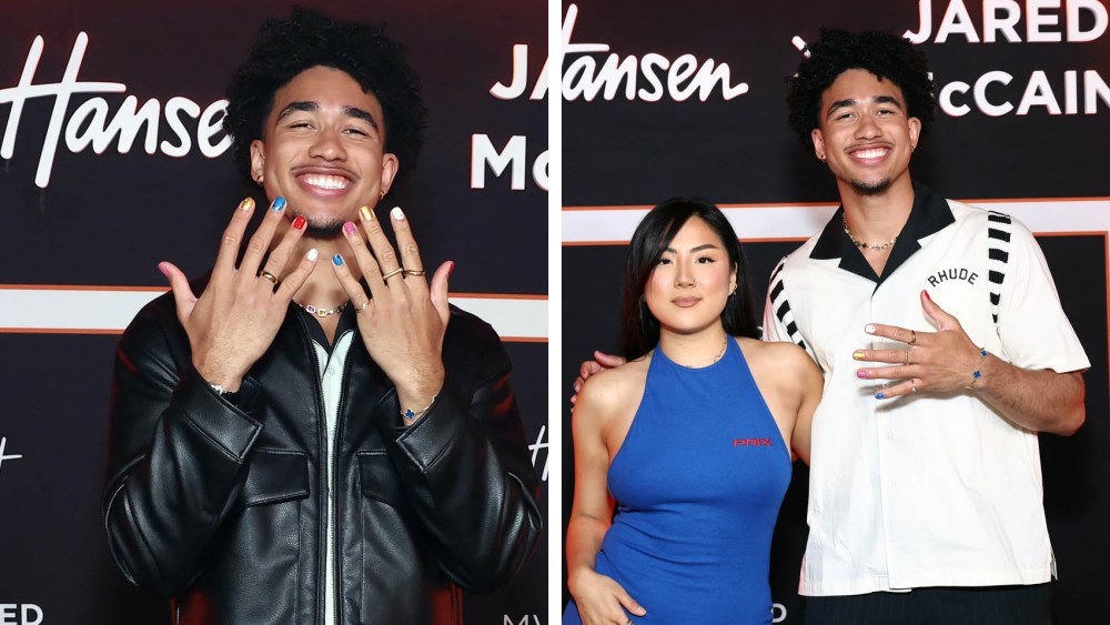 Janette Ok and Jared McCain attend Sally Hansen x Jared McCain Slam Dunk Collection Launch Party at Nya Studios on May 16, 2025 in Los Angeles.