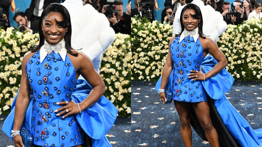 Simone Biles at The 2025 Met Gala Celebrating "Superfine: Tailoring Black Style" held at the Metropolitan Museum of Art on May 5, 2025 in New York, New York.
