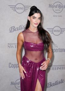 Toni Breidinger at the Sports Illustrated Swimsuit Issue launch party held at the Hard Rock Times Square on May 15, 2025 in New York, New York.