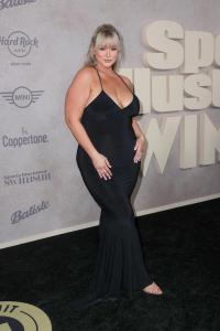 Hunter McGrady at the Sports Illustrated Swimsuit Issue launch party held at the Hard Rock Times Square on May 15, 2025 in New York, New York.