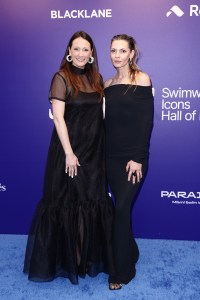 MIAMI BEACH, FLORIDA - MAY 28: Natalija Stojanovic (L) attends the Swimwear Icons Hall of Fame, Inaugural Honors Night 2025 at Bass Museum on May 28, 2025 in Miami Beach, Florida. (Photo by John Parra/Getty Images for Paraiso Miami Beach)