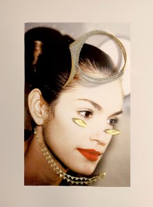 Yeprem 18-karat yellow gold white diamond necklace; Marco Bicego Lunaria Twist 18-karat yellow gold earrings; Temple St. Clair 18-karat gold classic diamond trio necklace. 

Cindy Crawford backstage at the Isaac Mizrahi Fall 1994 RTW show