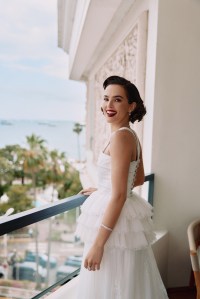 Zoey Deutch getting ready for the premiere of her film “Nouvelle Vague” at Cannes 2025.