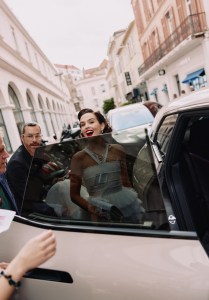 Zoey Deutch getting ready for the premiere of her film “Nouvelle Vague” at Cannes 2025.