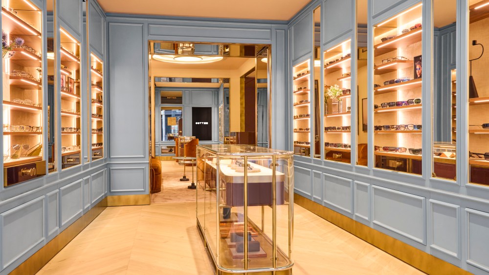 The interior of Oliver Peoples Paris store.