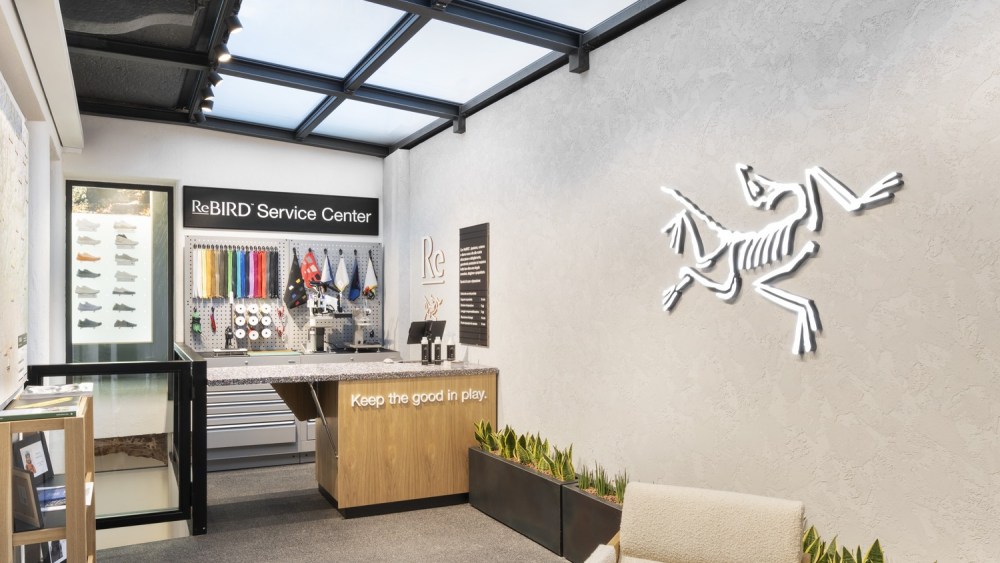 Inside Arc'teryx store in Milan