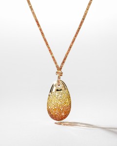 Artisan Series Pebble Necklace Yellow Orange Hanging