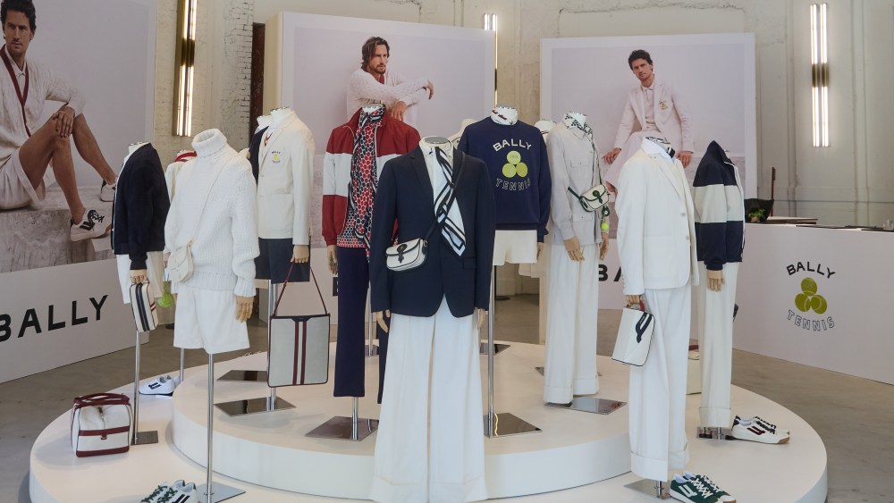 Mannequins in Bally clothing and shoes