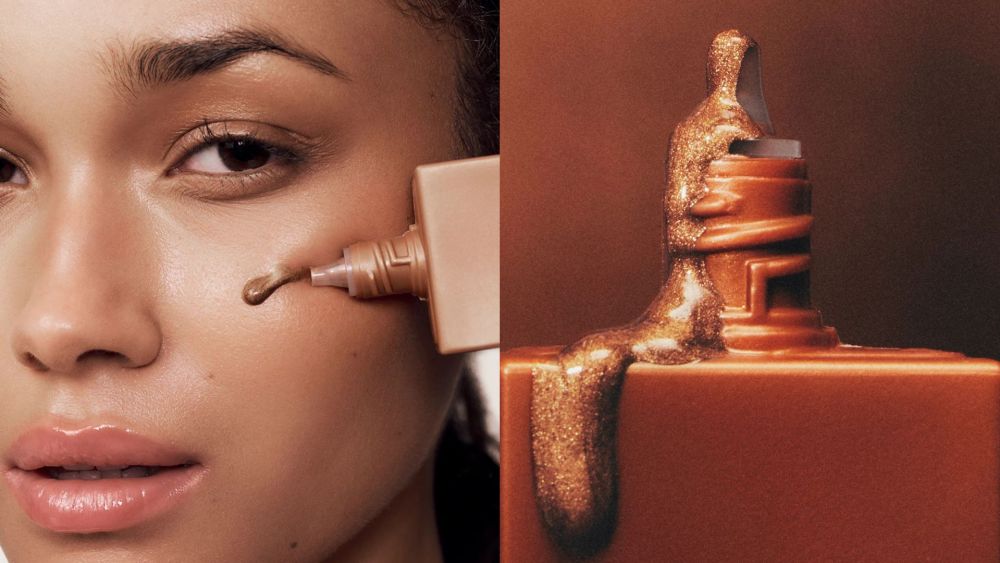 woman testing one of the best bronzing drops; bronzing drops
