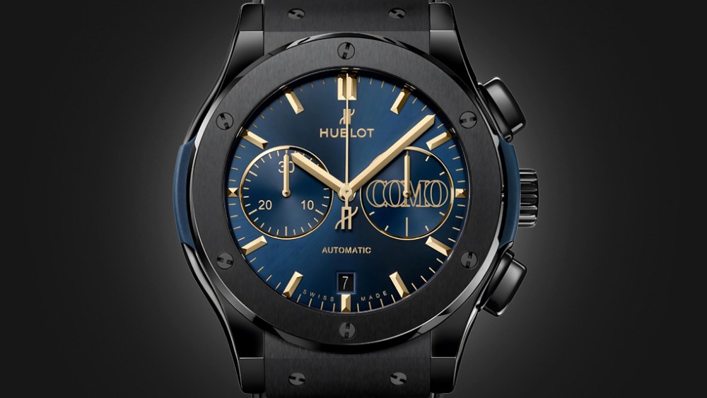The Hublot Classic Fusion Como Edition chronograph watch.