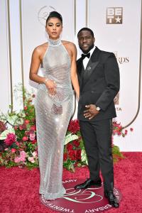Eniko Hart, Kevin Hart at the BET Awards 2025 held at the Peacock Theater on June 09, 2025 in Los Angeles, California.