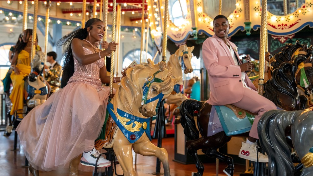 FOREVER. (L to R) Lovie Simone as Keisha Clark and Michael Cooper Jr. as Justin Edwards in Episode 108 of Forever. Cr. Elizabeth Morris/Netflix © 2024