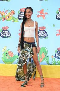 Tyla at the Nickelodeon 2025 Kids' Choice Awards held at Barker Hangar on June 21, 2025 in Santa Monica, California.