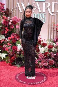 Ajuliacosta at the BET Awards 2025 held at the Peacock Theater on June 09, 2025 in Los Angeles, California.