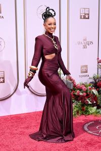 Mya at the BET Awards 2025 held at the Peacock Theater on June 09, 2025 in Los Angeles, California.