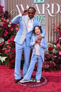 T.I., Heiress Harris at the BET Awards 2025 held at the Peacock Theater on June 09, 2025 in Los Angeles, California.