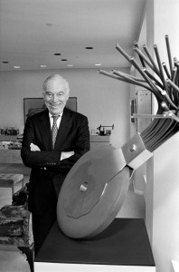 Executive Leonard Lauder answers questions and poses for photographs during an interview. (Photo by George Chinsee/WWD/Penske Media via Getty Images)