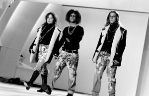 Models including Tatiana von Furstenberg (L) walk the runway during a benefit event at the Hollywood Bowl in Hollywood, California, on June 4, 1993. (Photo by Ted Dayton/WWD/Penske Media via Getty Images)