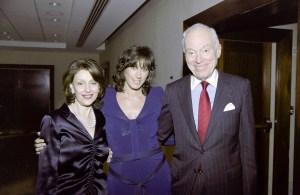 Event took place at Parson School of Design, New York Portrait of designer Donna Karan, businessman Leonard Lauder and Evelyn Lauder. (Photo by John Calabrese/WWD/Penske Media via Getty Images)