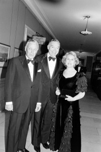 (L-R) Joseph Lauder, Leonard Lauder, and Estee Lauder attend a benefit event at the central branch of the New York Public Library in New York City on October 22, 1981. (Photo by Tony Palmieri/WWD/Penske Media via Getty Images)