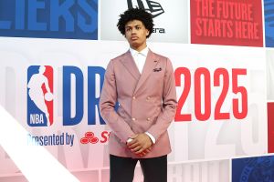NEW YORK, NEW YORK - JUNE 25: Joan Beringer poses on the red carpet prior to the 2025 NBA Draft - Round One at Barclays Center on June 25, 2025 in New York City. NOTE TO USER: User expressly acknowledges and agrees that, by downloading and/or using this photograph, user is consenting to the terms and conditions of the Getty Images License Agreement. Mandatory Copyright Notice: Copyright 2025 NBAE (Photo by Sarah Stier/Getty Images)