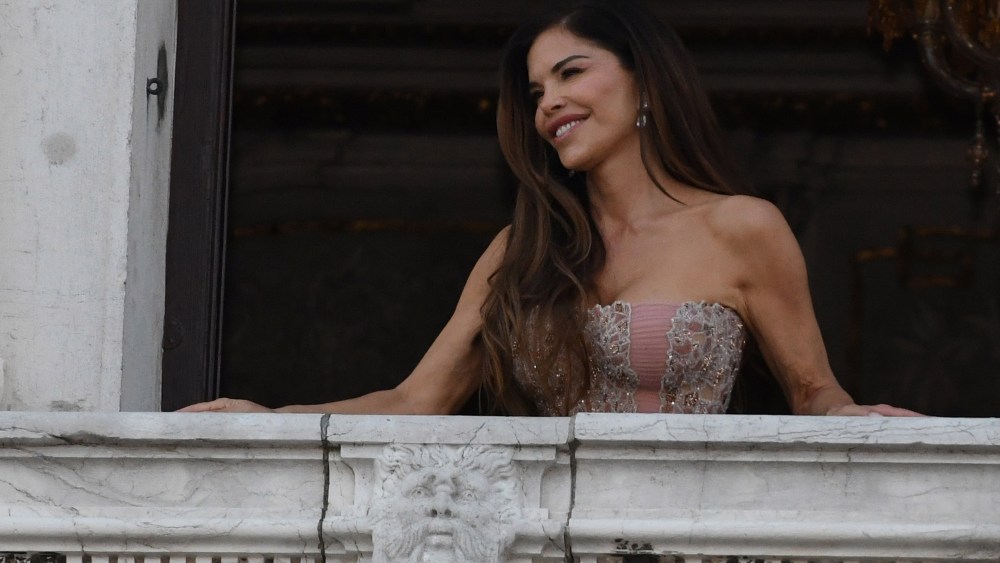 Lauren Sanchez looks on from Hotel Aman Wedding on June 28, 2025 in Venice, Italy.