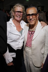 LONDON, ENGLAND - JUNE 03: Jeny Howorth and guest attend Sam McKnight's 50th Celebrations and 70th Birthday at La Môme on June 03, 2025 in London, England. (Photo by Darren Gerrish/WireImage for Sam McKnight)