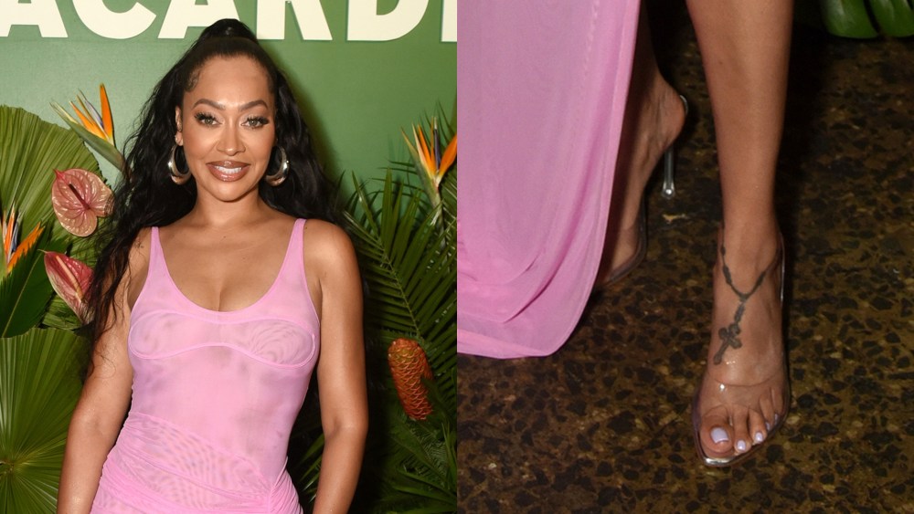 La La Anthony wearing a David Koma dress and clear heels at the La Placita de Bacardí party in New York City on June 5, 2025.