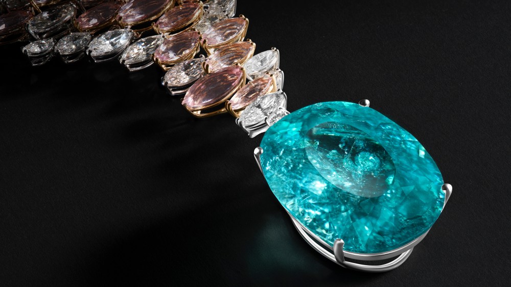 A detail of the Marea Rosa necklace from Damiani's high jewelry collection.