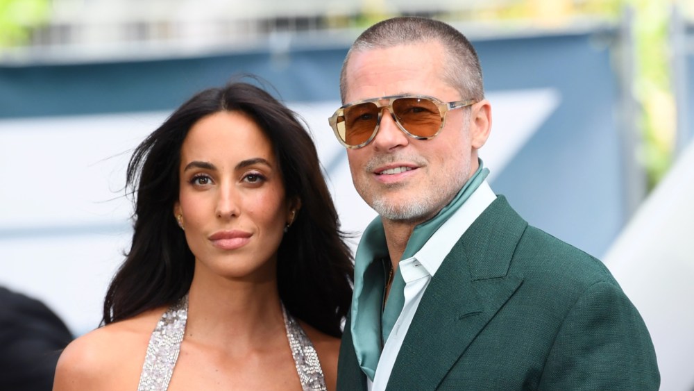 Brad Pitt and Ines de Ramon at the "F1: The Movie" premiere in London.