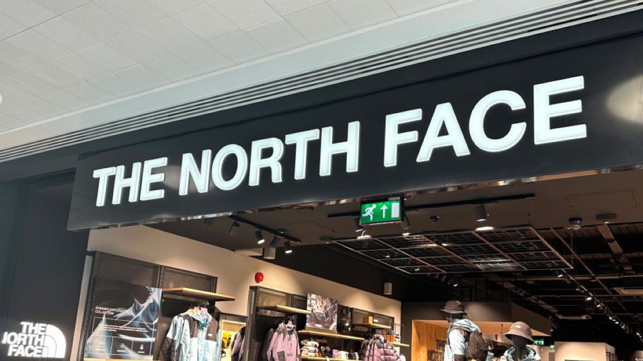 north face, north face store signage