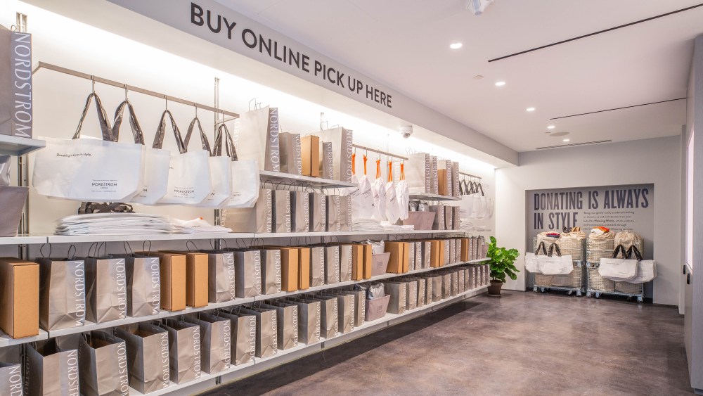 The pickup area for online orders at a Nordstrom Local.