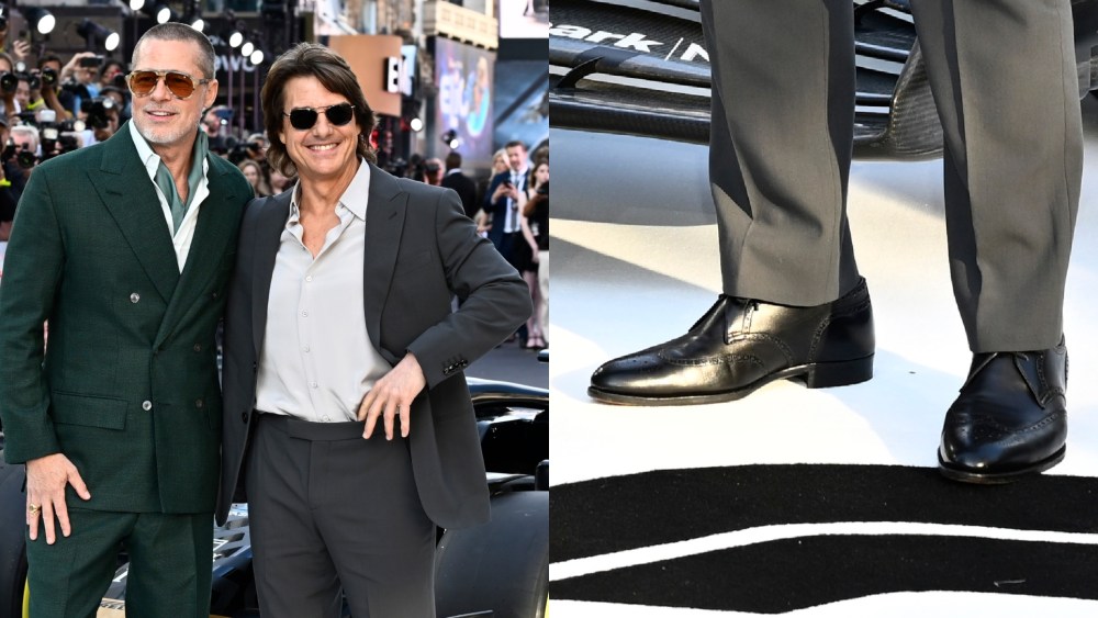 Brad Pitt and Tom Cruise attend the European Premiere of F1 ® The Movie at Cineworld, Leicester Square on June 23, 2025 in London, England.