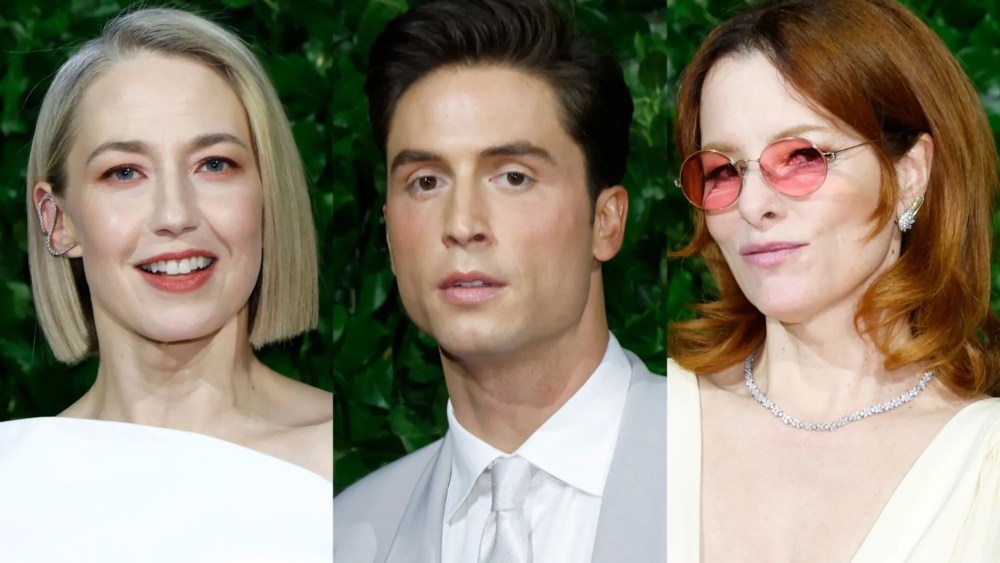 (L-R): Carrie Coon, Benito Skinner and Parker Posey on June 2 in New York.