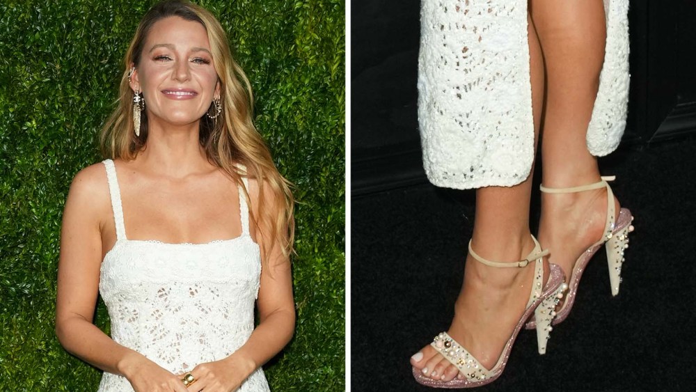 Blake Lively wearing Christian Louboutin pumps at the 18th Annual Tribeca Artists Dinner hosted by Chanel on June 9, 2025 in New York.