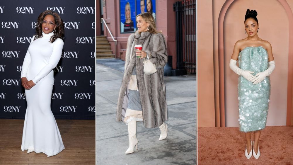Oprah Winfrey, Kate Hudson and Tessa Thompson embrace the crispy white shoe trend.