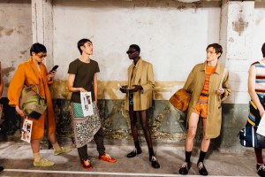 Backstage at Dries Van Noten Men's Spring 2026 Ready-to-Wear Collection at Paris Men's Fashion Week