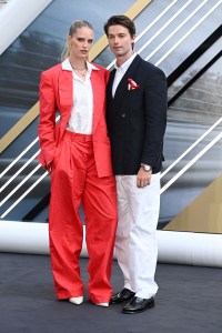 LONDON, ENGLAND - JUNE 23: Abby Champion and Patrick Schwarzenegger attend the European Premiere of F1 ¬Æ The Movie at Cineworld, Leicester Square on June 23, 2025 in London, England.  (Photo by Jeff Spicer/Getty Images for Warner Bros. Pictures)